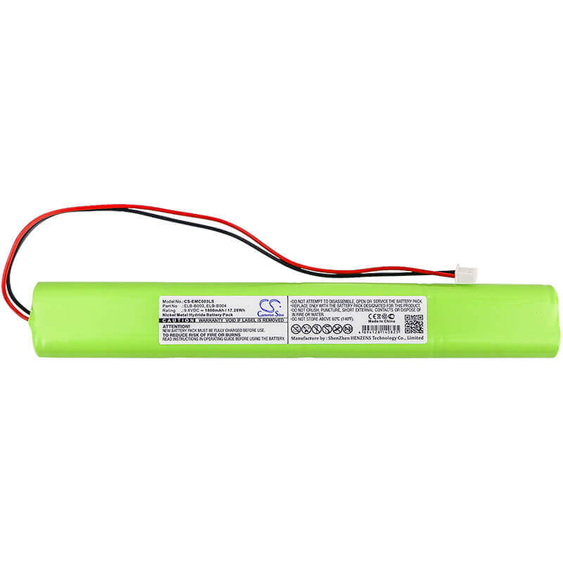 9.6V, Ni-MH, 1800mAh, batterie d'éclairage d'urgence compatible avec Unitech, Lithonia, Bcn800-8bwp-ce005, Bbat0043a, Elb B003, 17.28Wh Éclairage d'urgence Cameron Sino Technology Limited