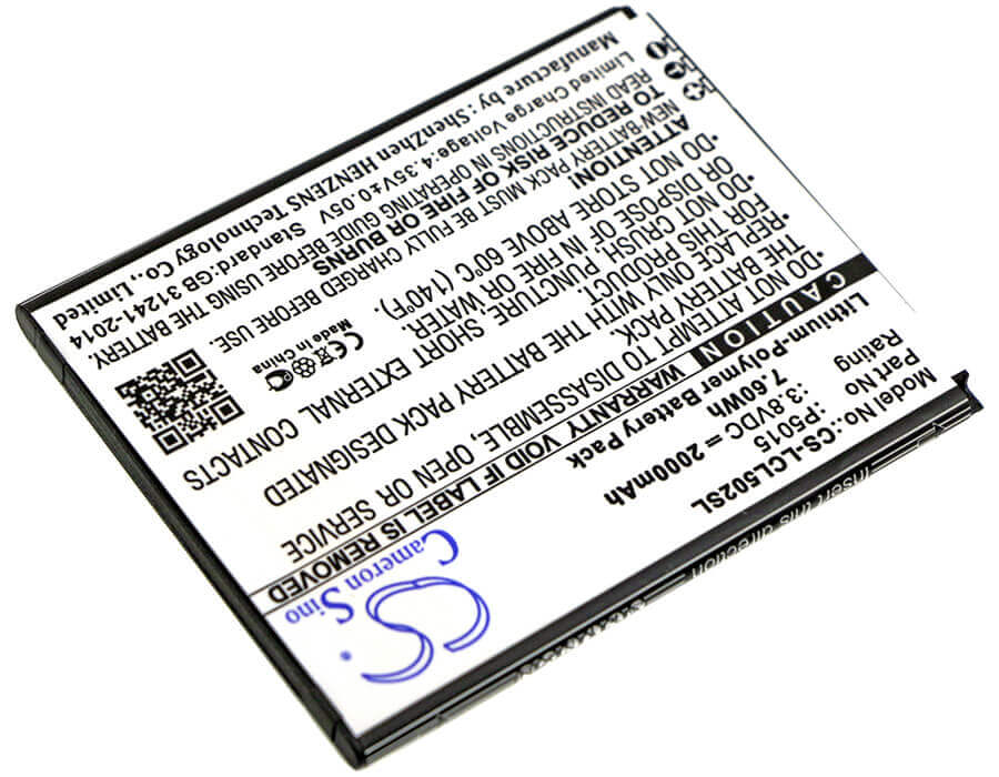 3.8V, Li-Polymer, 2000mAh, SmartPhone battery fits Logicom, P5015, L-ite 502, 7.6Wh Mobile, SmartPhone Cameron Sino Technology Limited (Smartphone)