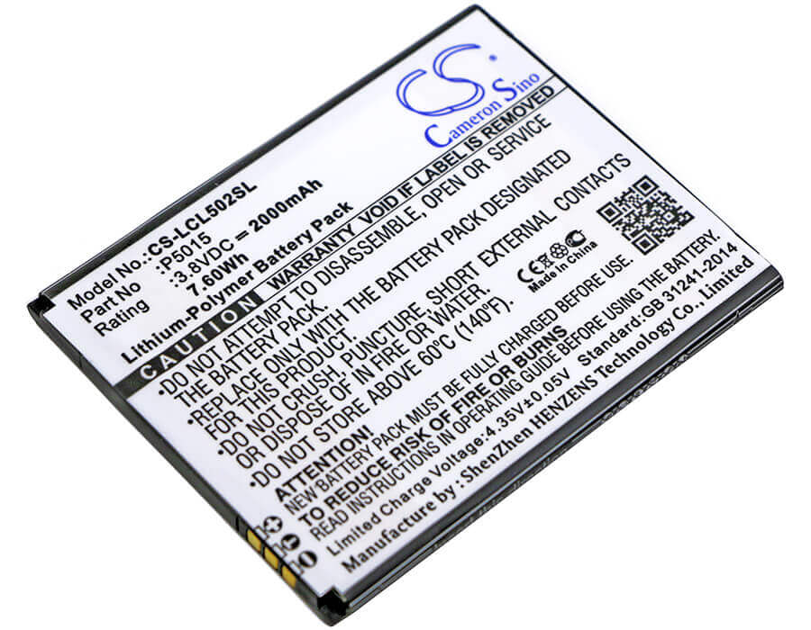 3.8V, Li-Polymer, 2000mAh, SmartPhone battery fits Logicom, P5015, L-ite 502, 7.6Wh Mobile, SmartPhone Cameron Sino Technology Limited (Smartphone)