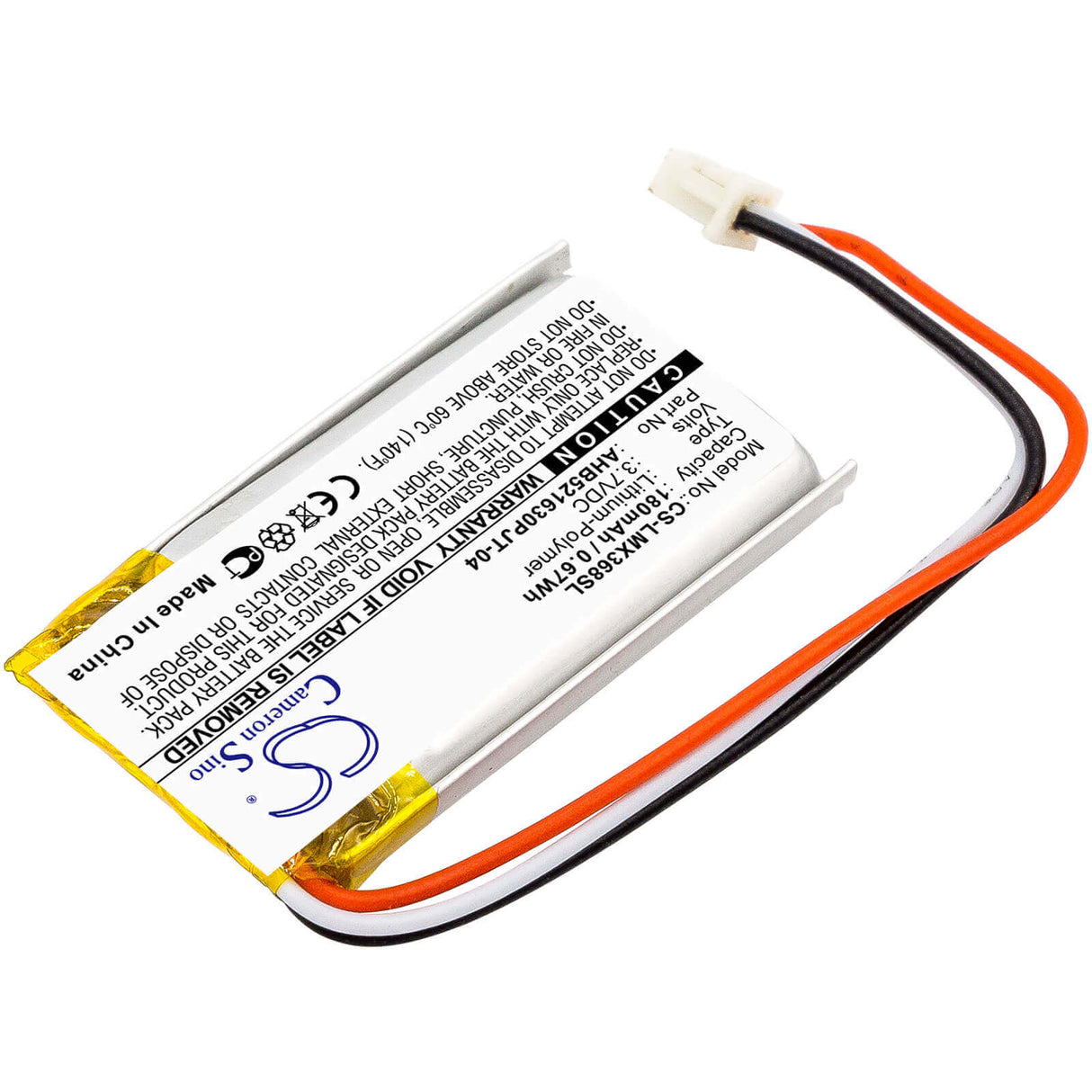 3.7V, Li-Polymer, 180mAh, Keyboard,Mouse battery fits Logitech, Ahb521630pjt-04, 810-006368, M-r0074, 0.67Wh Keyboard,Mouse Cameron Sino Technology Limited