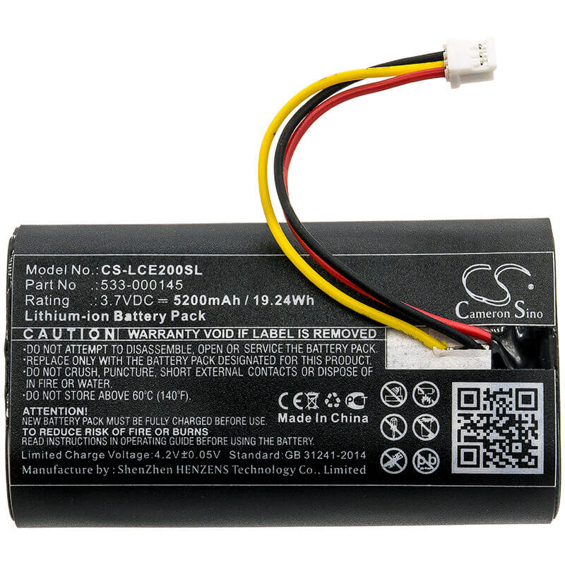 3.7V, Li-ion, 5200mAh, Home Security Camera battery fits Logitech, 533-000145, 861-000066, Circle 2, 19.24Wh Home Security Camera Cameron Sino Technology Limited