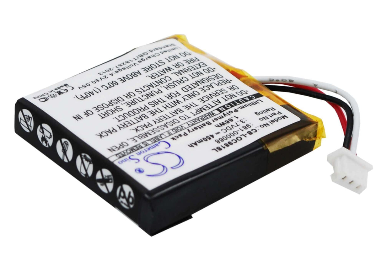 3.7V, Li-Polymer, 450mAh, Headset battery fits Logitech, 981-000068, 981-000068, 981-000069, 1.67Wh Wireless Headset Cameron Sino Technology Limited