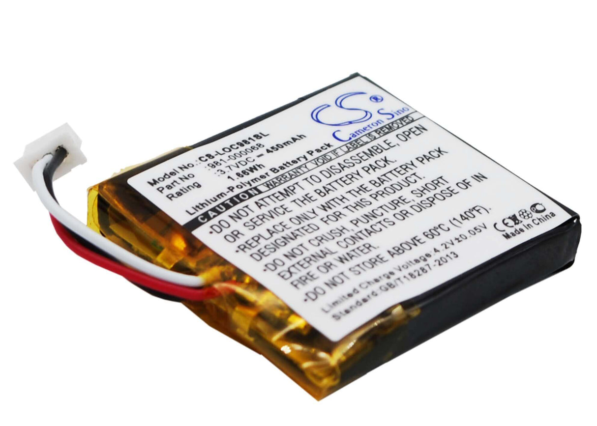 3.7V, Li-Polymer, 450mAh, Headset battery fits Logitech, 981-000068, 981-000068, 981-000069, 1.67Wh Wireless Headset Cameron Sino Technology Limited