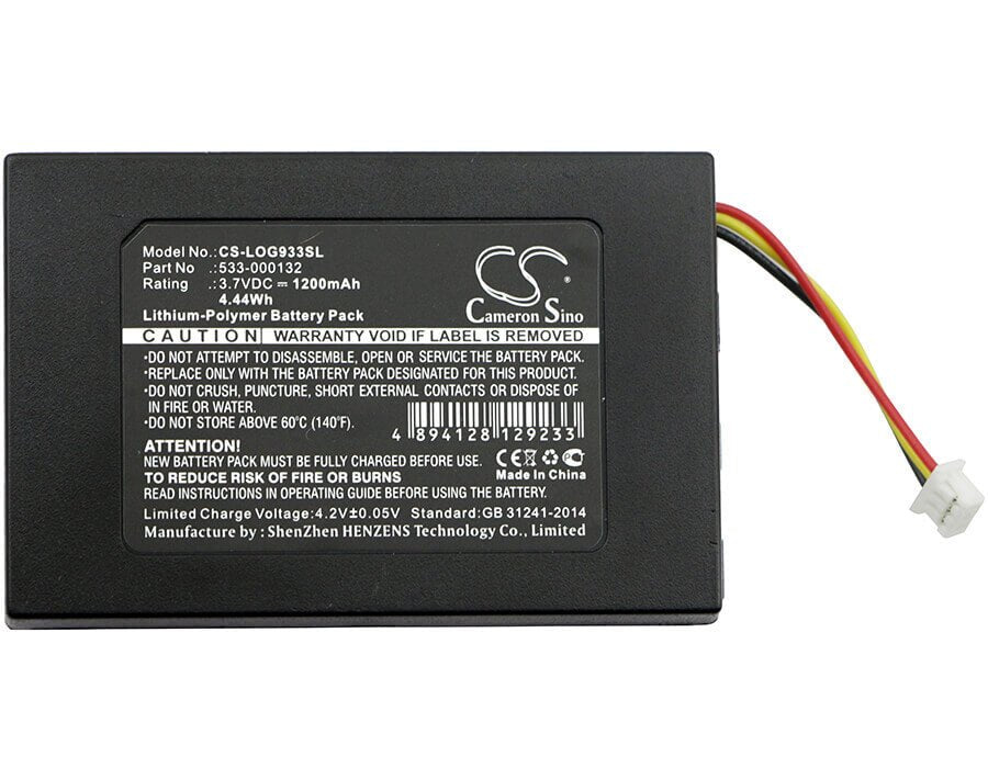 3.7V, Li-Polymer, 1200mAh, Headset battery fits Logitech, 533-000132, G533, G633, 4.44Wh Wireless Headset Cameron Sino Technology Limited