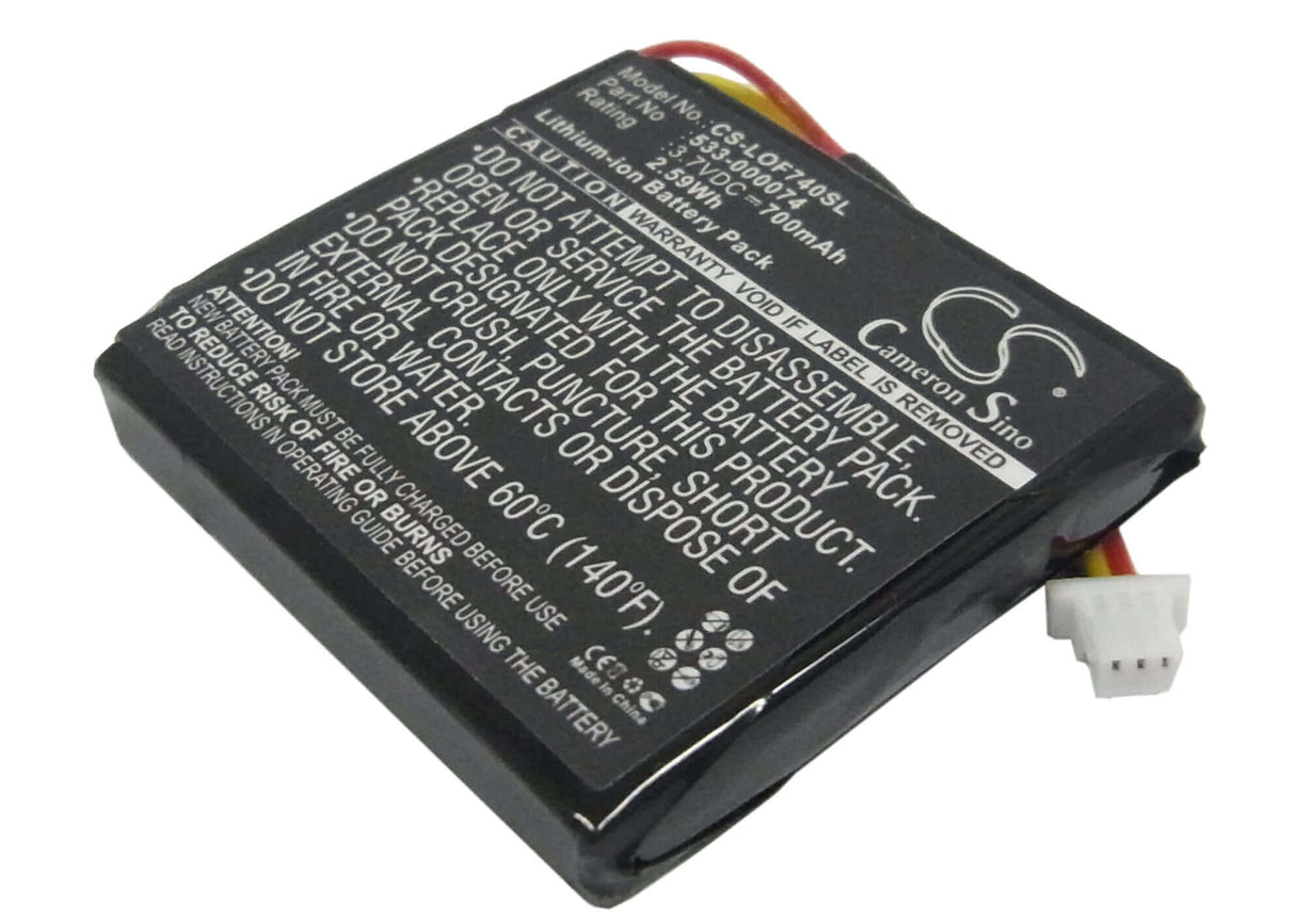 3.7V, Li-ion, 700mAh, Headset battery fits Logitech, 533-000074, 981-000257, F540, 2.59Wh Wireless Headset Cameron Sino Technology Limited