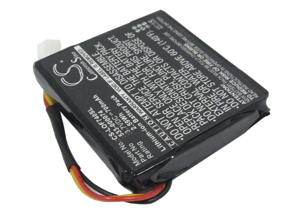 3.7V, Li-ion, 700mAh, Headset battery fits Logitech, 533-000074, 981-000257, F540, 2.59Wh Wireless Headset Cameron Sino Technology Limited