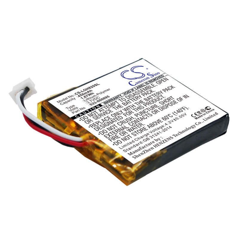 Headset Battery For Logitech, H820e 3.7v, 450mah - 1.67wh Wireless Headset Cameron Sino Technology Limited