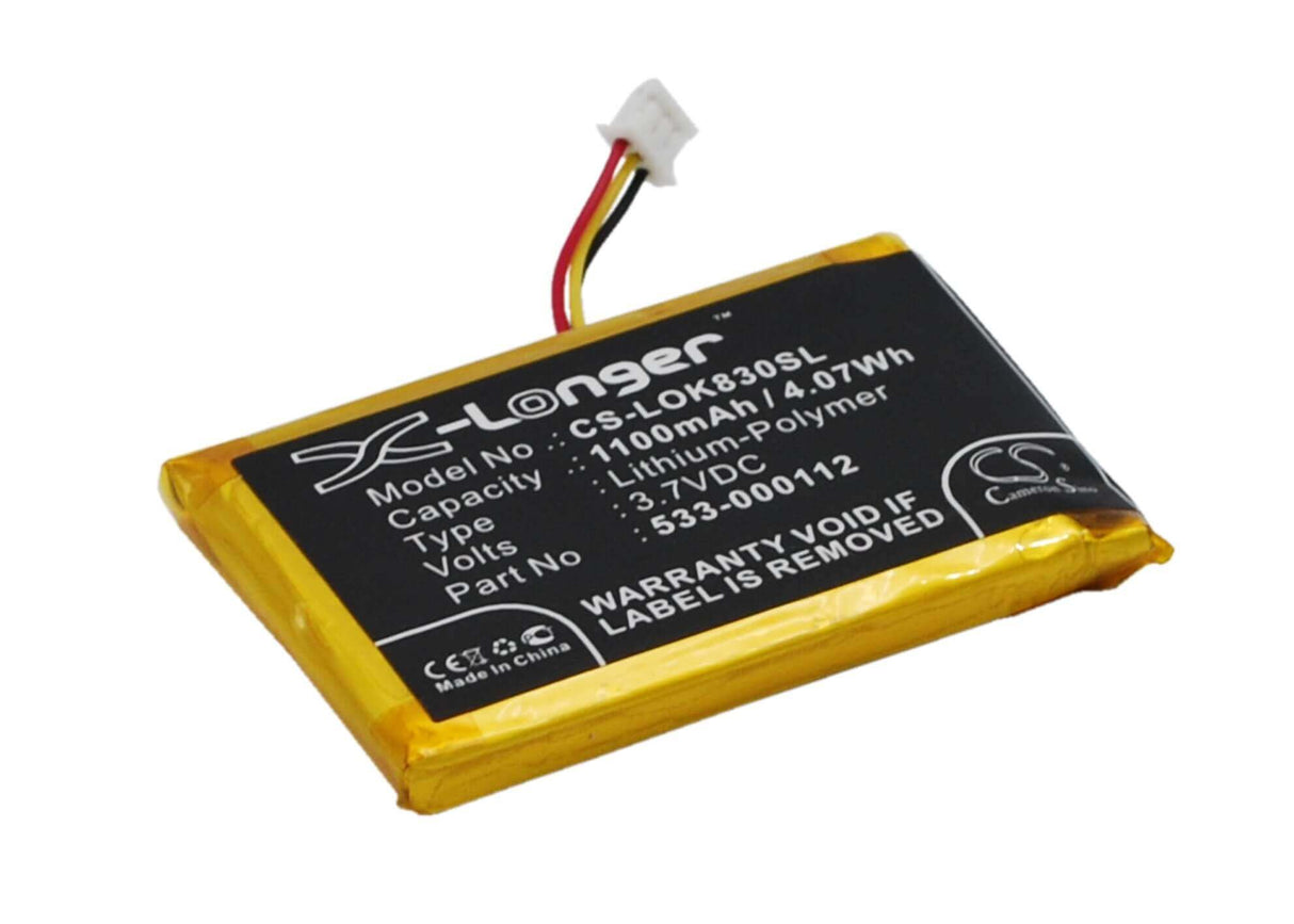 3.7V, Li-Polymer, 1100mAh, Keyboard,Mouse battery fits Logitech, 533-000112, Iiiuminated Living-room Keyboa, K830, 4.07Wh Keyboard,Mouse Cameron Sino Technology Limited