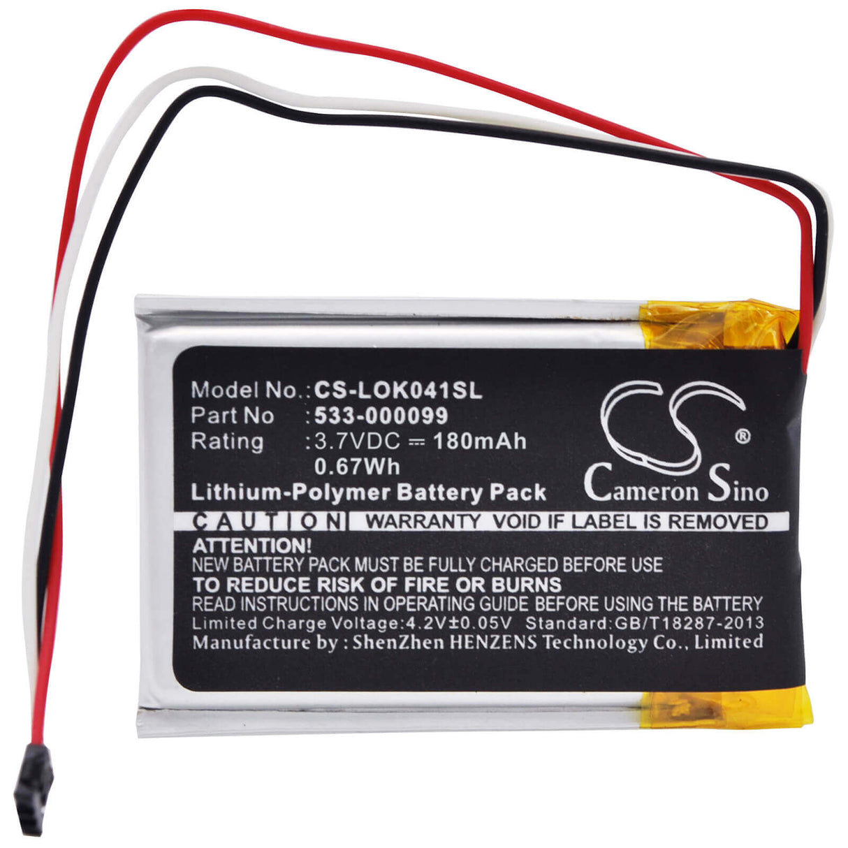 3.7V, Li-Polymer, 180mAh, Keyboard,Mouse battery fits Logitech, 533-000099, Ik1041, Keys-to-go, 0.67Wh Keyboard,Mouse Cameron Sino Technology Limited