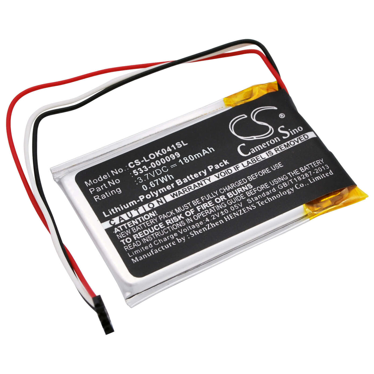 3.7V, Li-Polymer, 180mAh, Keyboard,Mouse battery fits Logitech, 533-000099, Ik1041, Keys-to-go, 0.67Wh Keyboard,Mouse Cameron Sino Technology Limited