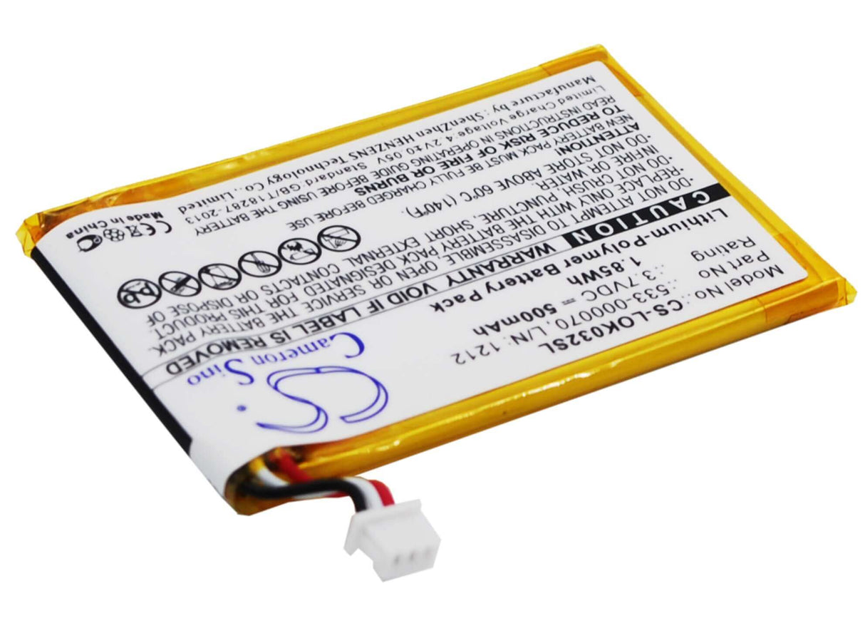 3.7V, Li-Polymer, 500mAh, Keyboard,Mouse battery fits Logitech, 533-000070, Ultratin Keyboard Cover, Y-r0032, 1.85Wh Keyboard,Mouse Cameron Sino Technology Limited