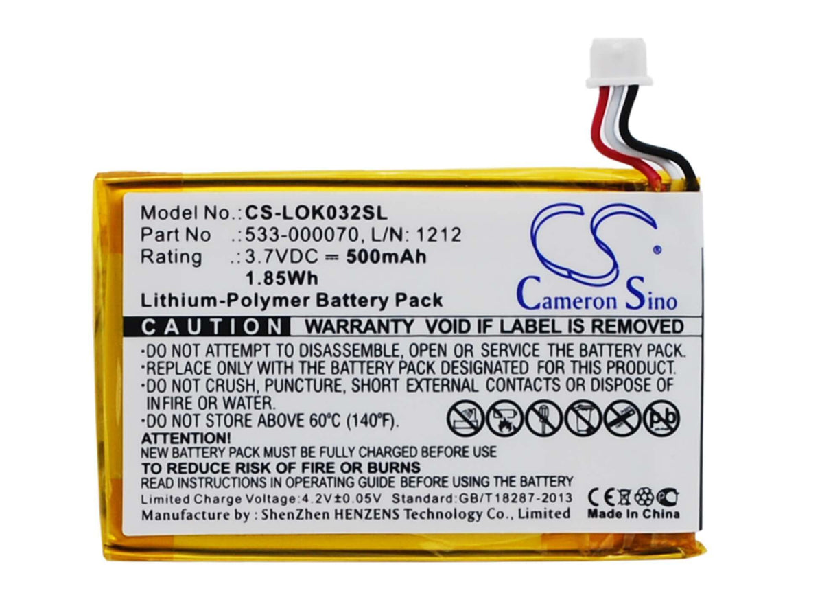 3.7V, Li-Polymer, 500mAh, Keyboard,Mouse battery fits Logitech, 533-000070, Ultratin Keyboard Cover, Y-r0032, 1.85Wh Keyboard,Mouse Cameron Sino Technology Limited