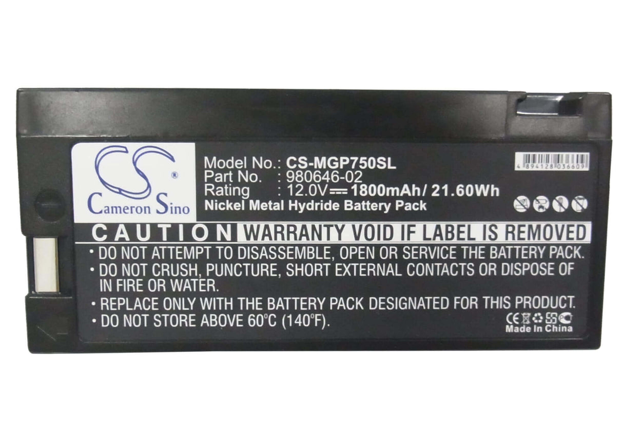 12.0V, Ni-MH, 1800mAh, batterie GPS compatible avec Trimble, Magellan, 980646-02, Gps 750m, Gps 750m Plus, 21.6Wh GPS, Navigator Cameron Sino Technology Limited