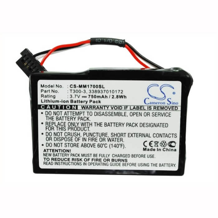 3,7V, Li-ion, 750mAh, batterie GPS compatible avec Magellan, 338937010172, Maestro 1700, 2,78Wh GPS, Navigator Cameron Sino Technology Limited