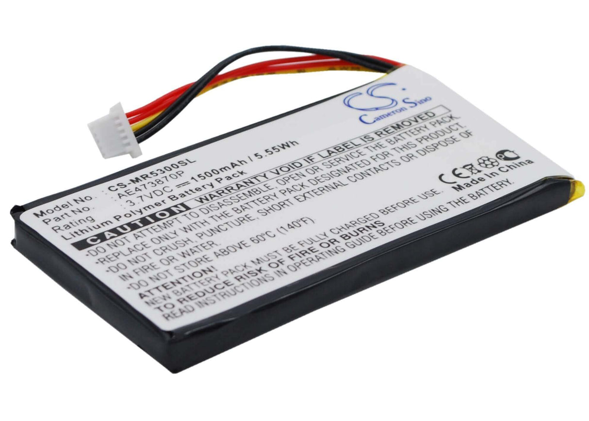 3,7V, Li-Polymère, 1500mAh, batterie GPS compatible avec Magellan, Ae473870p, Maestro 5300, Maestro 5310, 5,55Wh GPS, Navigator Cameron Sino Technology Limited