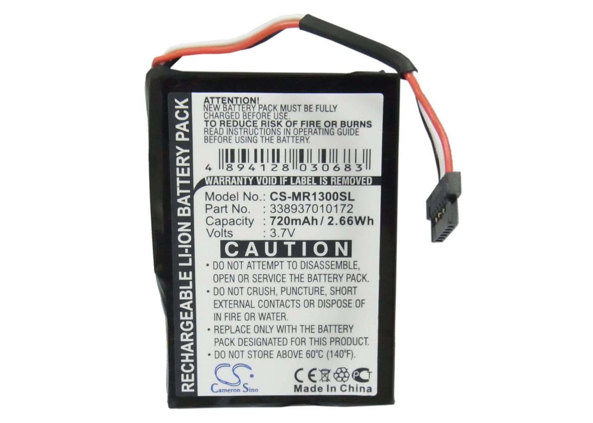 3,7V, Li-ion, 720mAh, batterie GPS compatible Magellan, 338937010172, Roadmate 1300, Roadmate 1340, 2,66Wh GPS, Navigator Cameron Sino Technology Limited