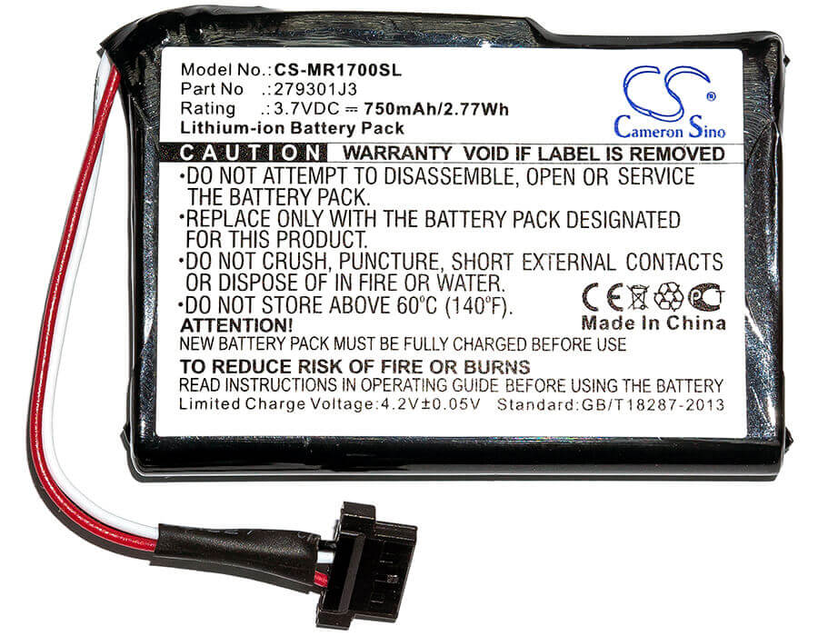 3.7V, Li-ion, 750mAh, batterie GPS compatible avec Magellan, 2793801j3, Roadmate 1700, 2.78Wh GPS, Navigator Cameron Sino Technology Limited