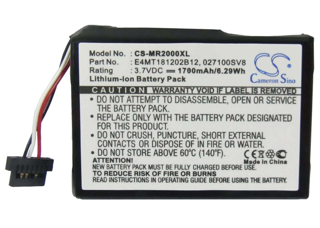 3.7V, Li-ion, 1700mAh, batterie GPS compatible Magellan, 027100sv8, Roadmate 2000, Roadmate 2200t, 6.29Wh GPS, Navigator Cameron Sino Technology Limited