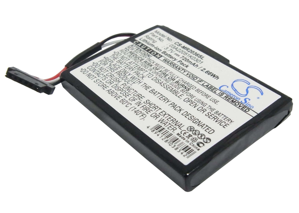 3,7 V, Li-ion, 720 mAh, batterie GPS compatible avec Magellan, 03a22051k0301, Roadmate 2035, Roadmate 2036, 2,66 Wh GPS, Navigator Cameron Sino Technology Limited