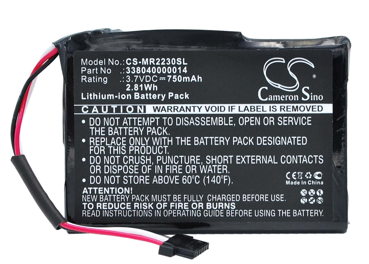 3,7V, Li-ion, 750mAh, batterie GPS compatible avec Magellan, 338040000014, Roadmate 2230, Roadmate 2230t-lm, 2,78Wh GPS, Navigator Cameron Sino Technology Limited