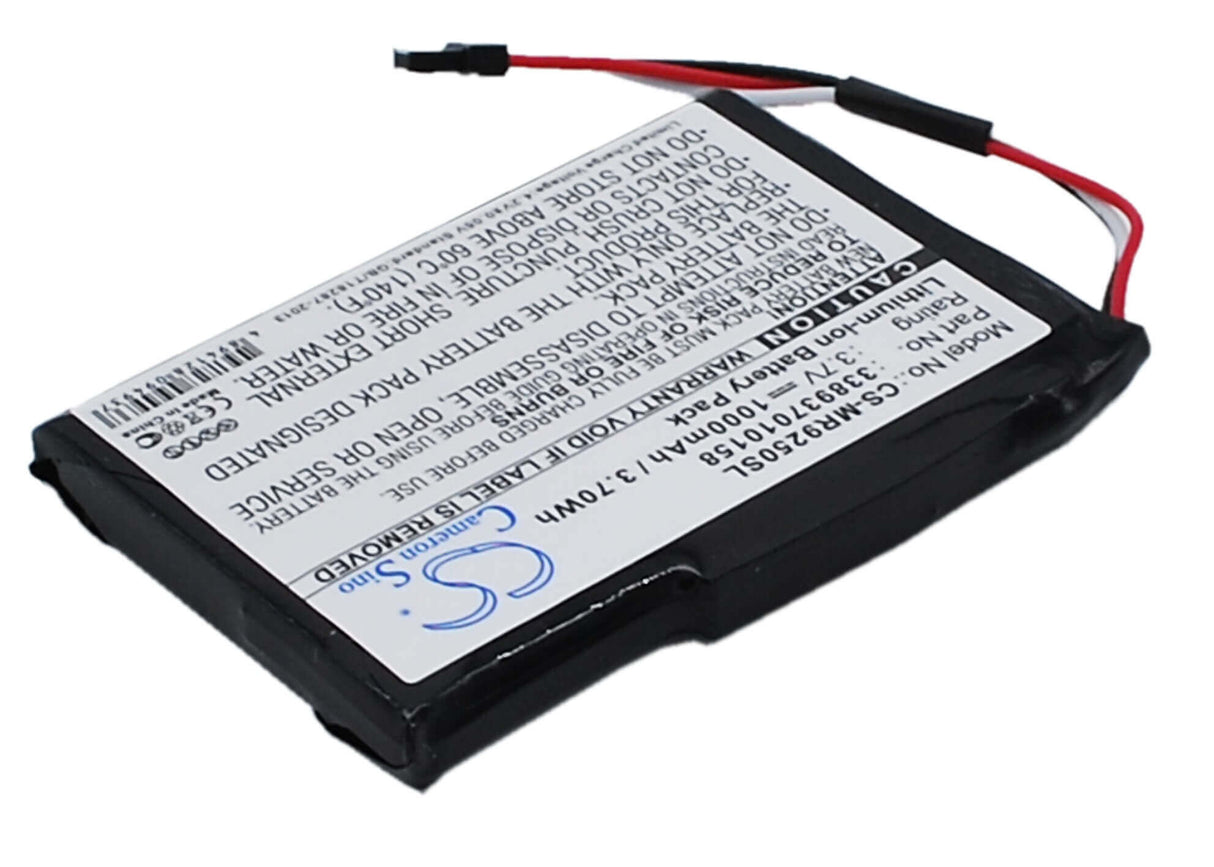 3,7V, Li-ion, 1000mAh, batterie GPS compatible avec Magellan, 338937010158, Roadmate 9250, Roadmate 9250t-lm, 3,7Wh GPS, Navigator Cameron Sino Technology Limited