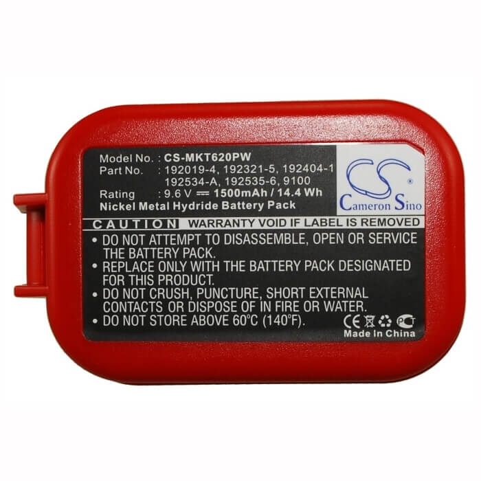 9.6V, Ni-MH, 1500mAh, batterie pour outils électriques compatible avec Makita, 192019-4, 1022dw, 6014dw, 14.4Wh Outils électriques Cameron Sino Technology Limited (Outils électriques)