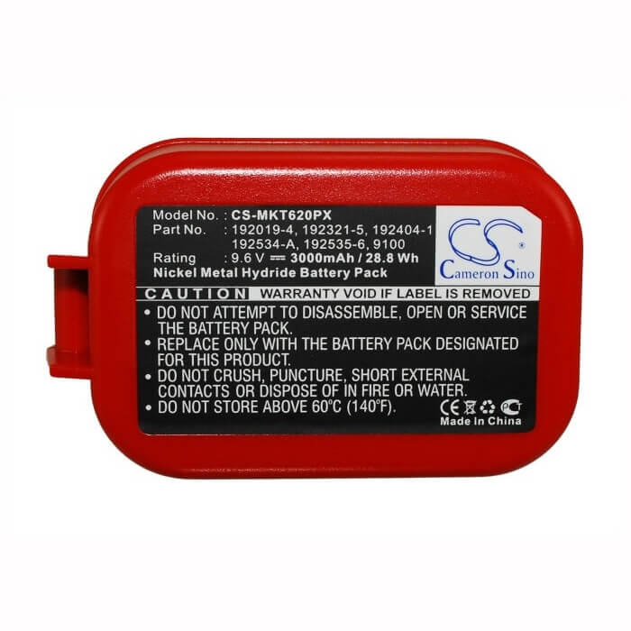 9.6V, Ni-MH, 3000mAh, batterie pour outils électriques compatible avec Makita, 192019-4, 1022dw, 6014dw, 28.8Wh Outils électriques Cameron Sino Technology Limited (Outils électriques)