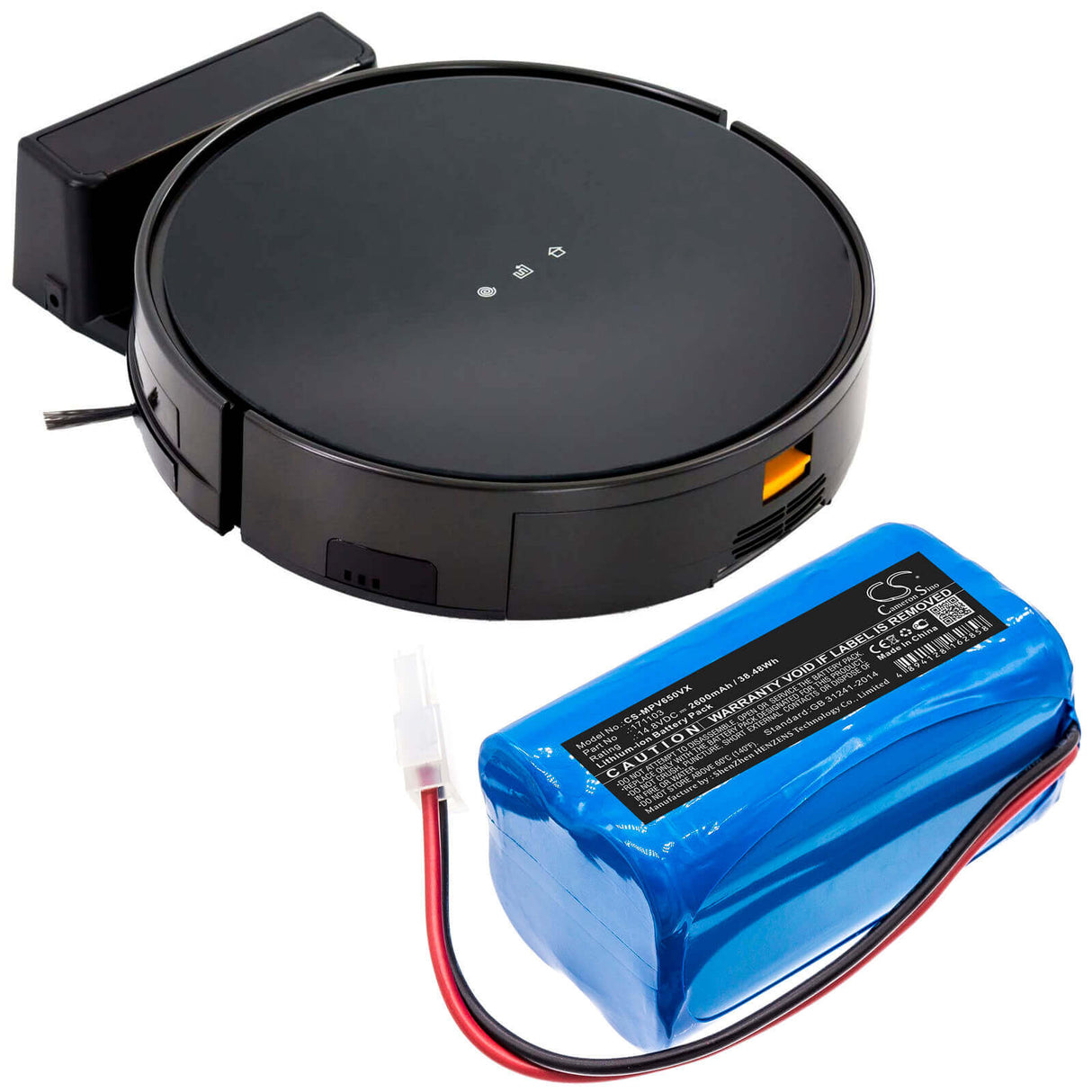 14.8V, Li-ion, 2600mAh, Vacuum battery fits Mamibot, Exvac, Exvac 660, Glassvac, 38.48Wh Vacuum Cameron Sino Technology Limited