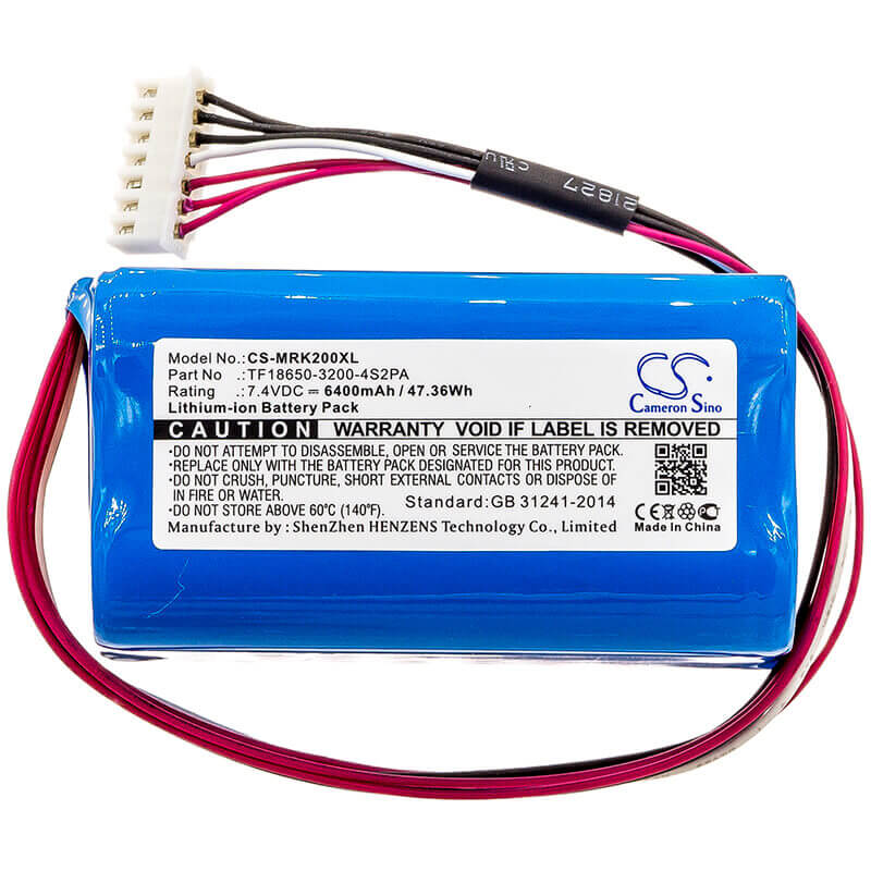 7,4 V, Li-ion, 6400 mAh, batterie de haut-parleur compatible avec Marshall, Kilburn Ii, Kilburn Ii V2, 47,36 Wh Haut-parleur Cameron Sino Technology Limited