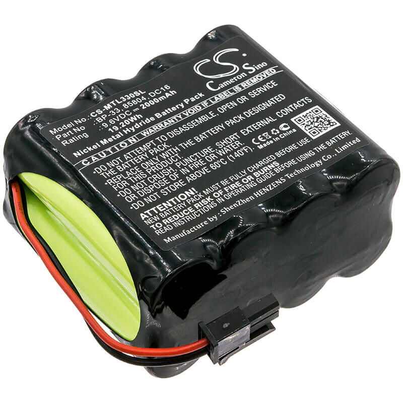 9.6V, Ni-MH, 2000mAh, Batterie d'équipement compatible avec Martel, 85804, BetaGauge 330, 19.2Wh Équipement, Enquête, Test Cameron Sino Technology Limited