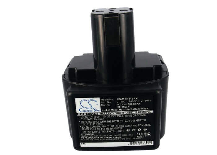 9.6V, Ni-MH, 3000mAh, batterie d'outils électriques compatible avec Max Rebar, Jp409, Rb213, Rb215, 28.8Wh Outils électriques Cameron Sino Technology Limited (Outils électriques)