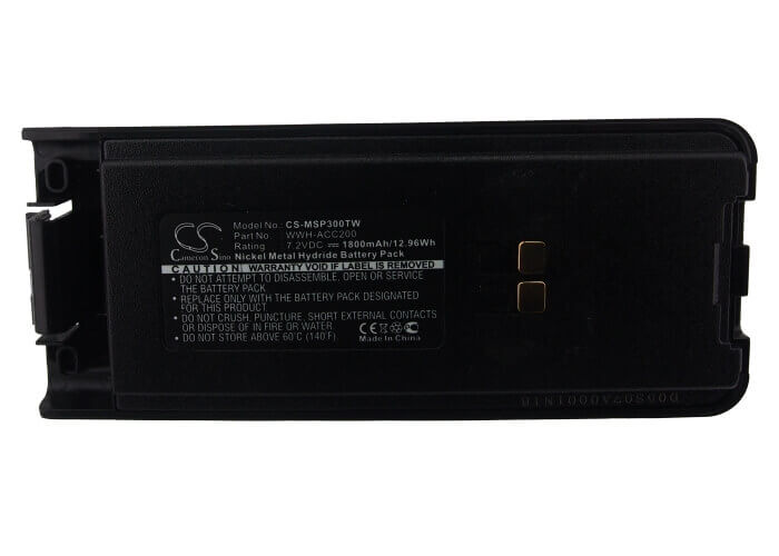 7.2V, Ni-MH, 1800mAh, Two-Way Radio battery fits Maxon, Wwh-acc200, Sp300, Sp310, 12.96Wh Two-Way Radio Cameron Sino Technology Limited