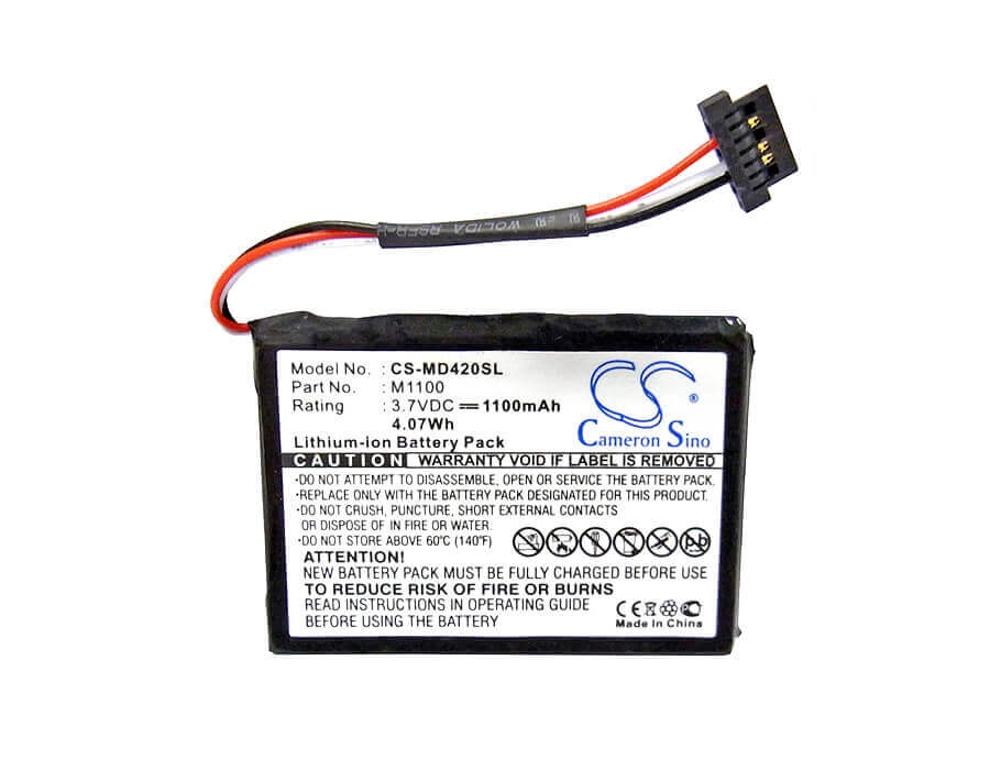 3.7V, Li-ion, 1100mAh, batterie GPS compatible Medion, M1100, Gopal E4230, Gopal E4240, 4.07Wh GPS, Navigator Cameron Sino Technology Limited