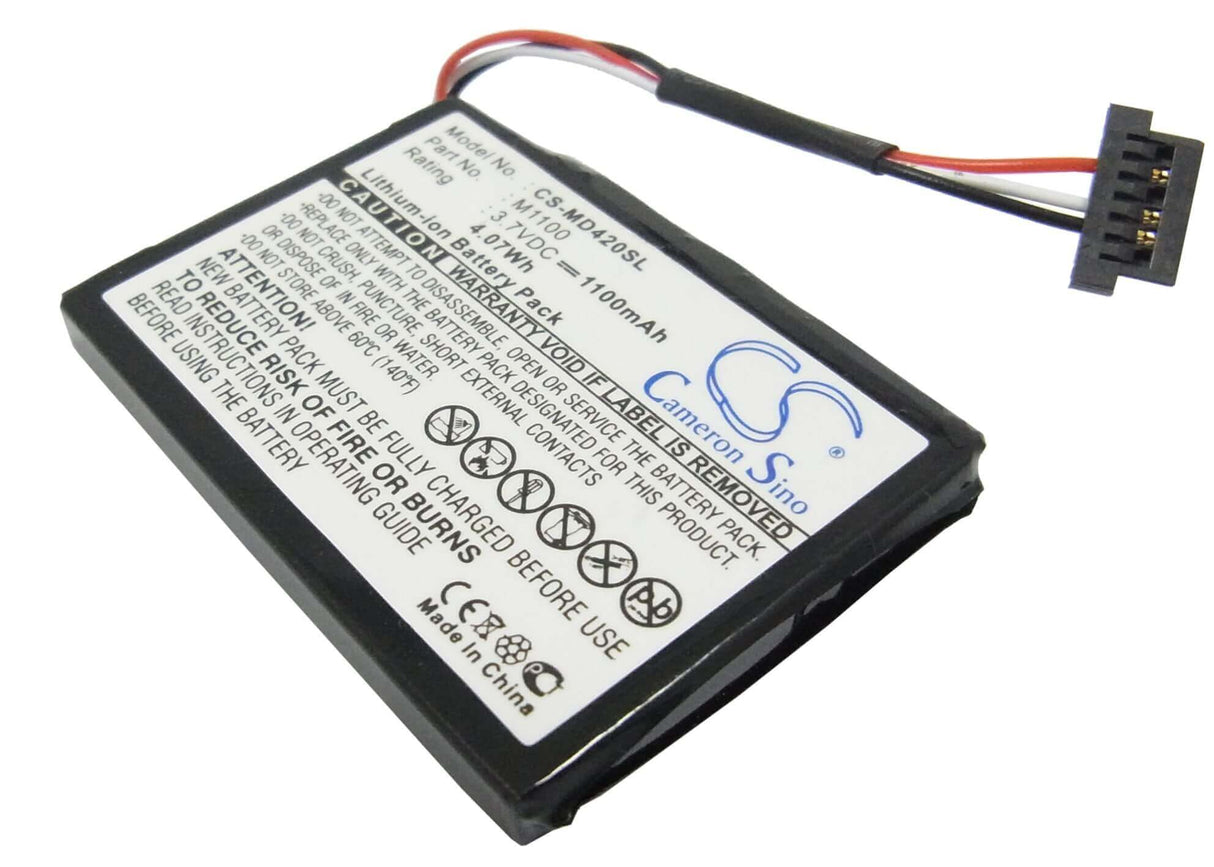 3.7V, Li-ion, 1100mAh, batterie GPS compatible Medion, M1100, Gopal E4230, Gopal E4240, 4.07Wh GPS, Navigator Cameron Sino Technology Limited