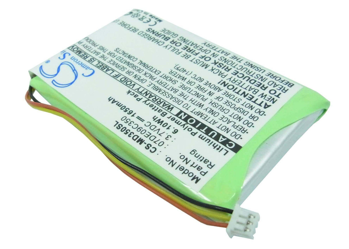 3,7V, Li-Polymer, 1650mAh, batterie GPS compatible avec Medion, Gopal Pna350, Gopal Pna350-s, 6,11Wh GPS, Navigator Cameron Sino Technology Limited