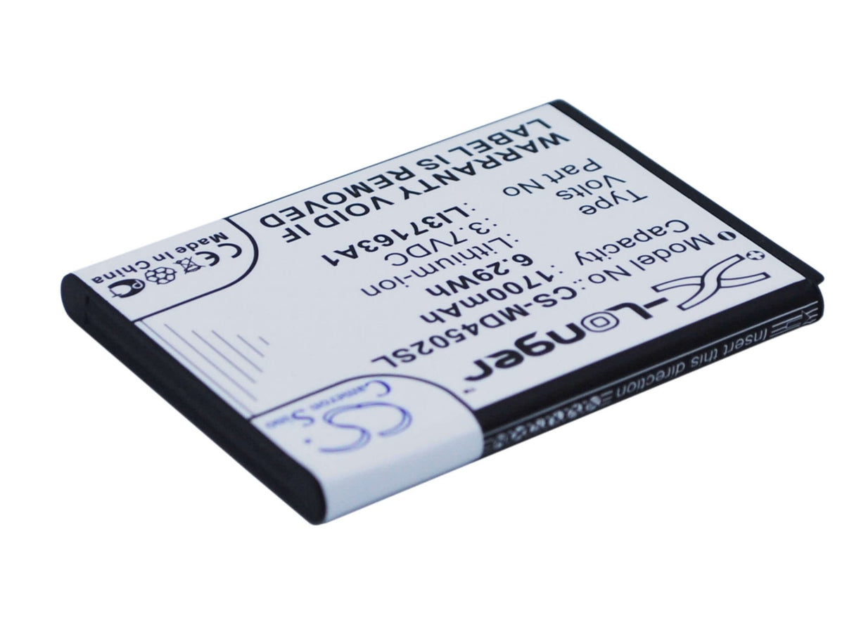 3.7V, Li-ion, 1700mAh, SmartPhone battery fits Medion, Li37163a1, Life E4502, Life P4013, 6.29Wh Mobile, SmartPhone Cameron Sino Technology Limited (Smartphone)