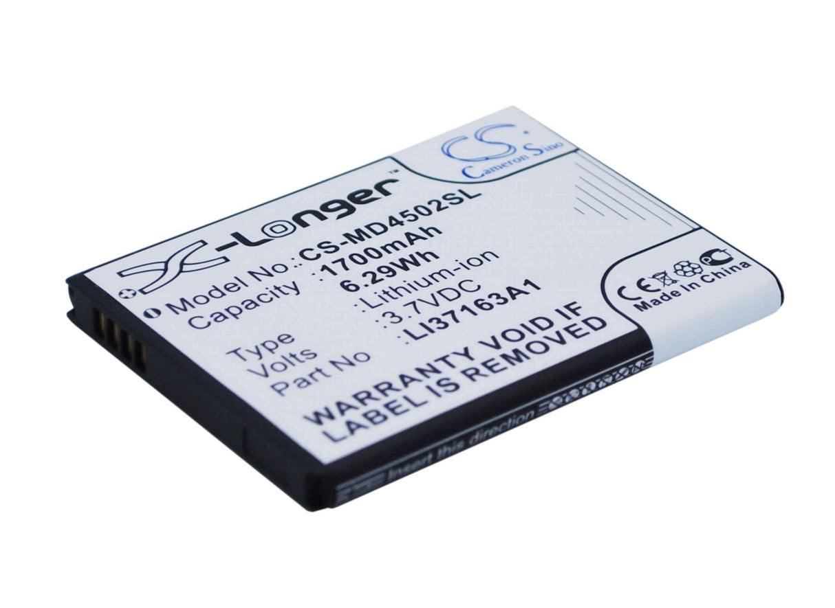 3.7V, Li-ion, 1700mAh, SmartPhone battery fits Medion, Li37163a1, Life E4502, Life P4013, 6.29Wh Mobile, SmartPhone Cameron Sino Technology Limited (Smartphone)