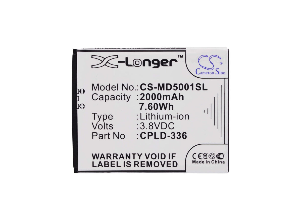3.8V, Li-Polymer, 2000mAh, SmartPhone battery fits Medion, Cpld-336, Life P5001, Md 98664, 7.6Wh Mobile, SmartPhone Cameron Sino Technology Limited (Smartphone)