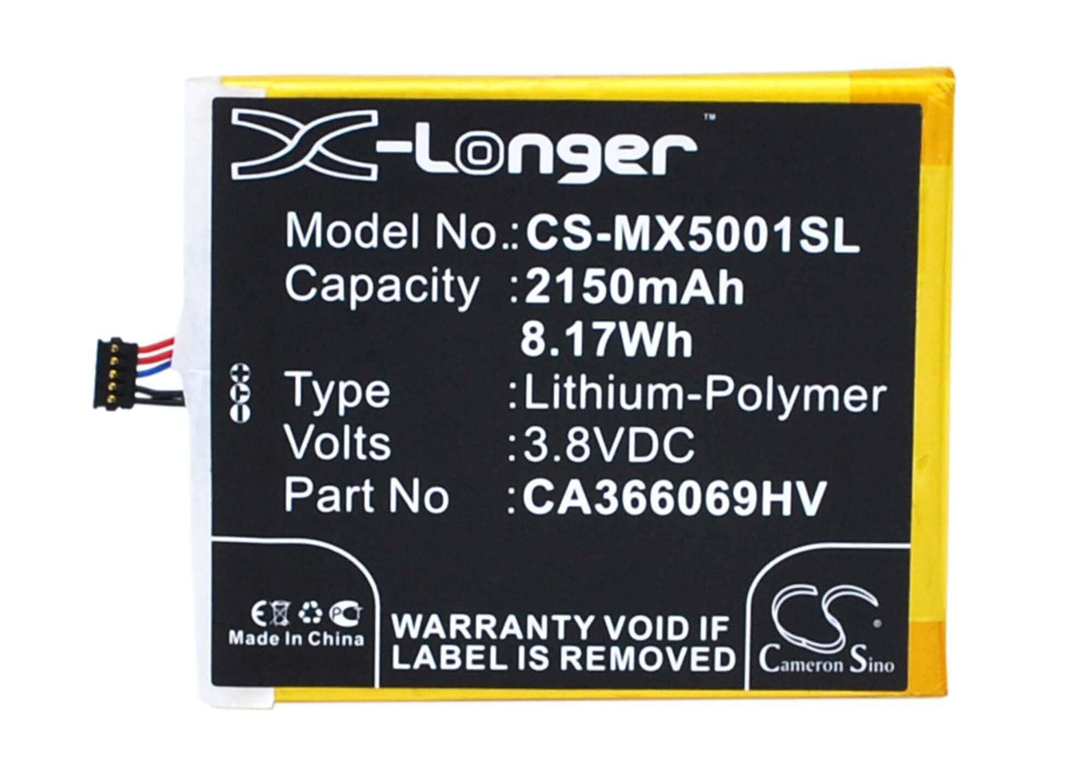 3.8V, Li-Polymer, 2150mAh, SmartPhone battery fits Medion, Ca366069hv, Life X5001, X5001, 8.17Wh Mobile, SmartPhone Cameron Sino Technology Limited (Smartphone)