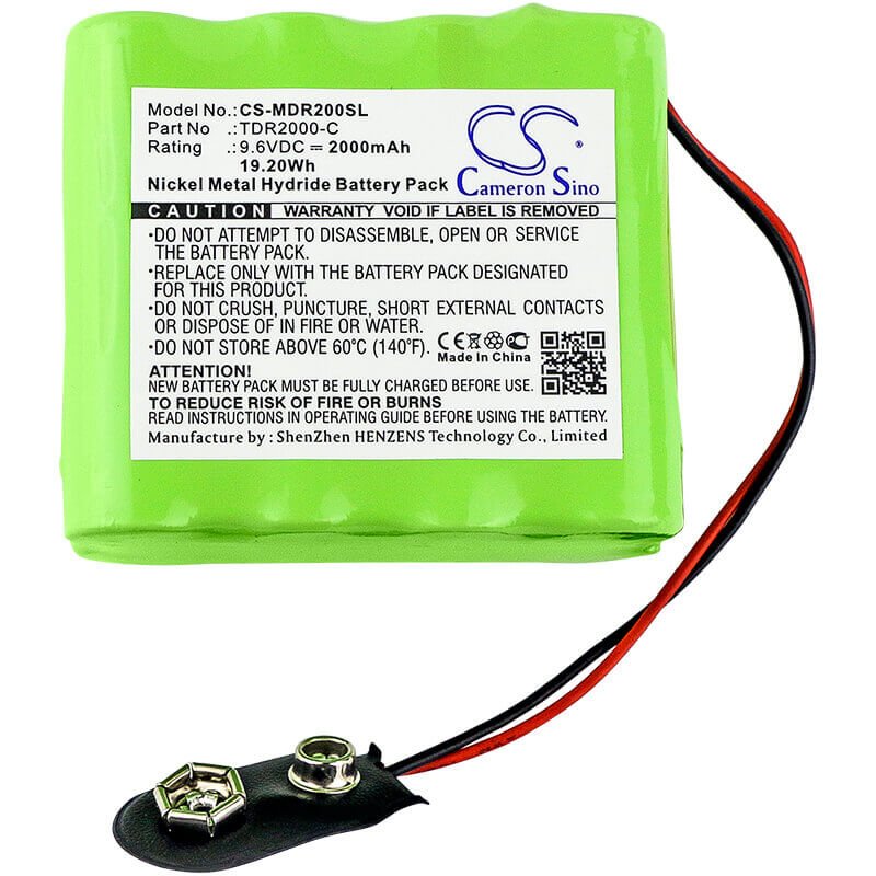 9.6V, Ni-MH, 2000mAh, Equipment battery fits Megger, Tdr2000-c, TDR2000/2R echometer, Time Domain Reflectometer Megg, 19.2Wh Equipment, Survey, Test Cameron Sino Technology Limited