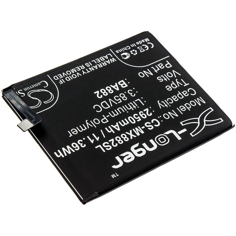 3,85V, Li-Polymère, 2950mAh, batterie de téléphone intelligent compatible avec Meizu, Ba882, 16, 16 Édition Premium, 11,36Wh Mobile, Smartphone Cameron Sino Technology Limited (Smartphone)
