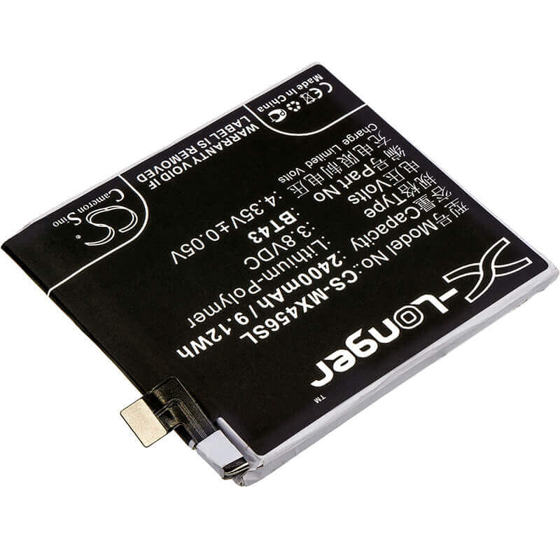 3.8V, Li-Polymer, 2400mAh, SmartPhone battery fits Meizu, Bt43, K456m, K52, 9.12Wh Mobile, SmartPhone Cameron Sino Technology Limited (Suspended)