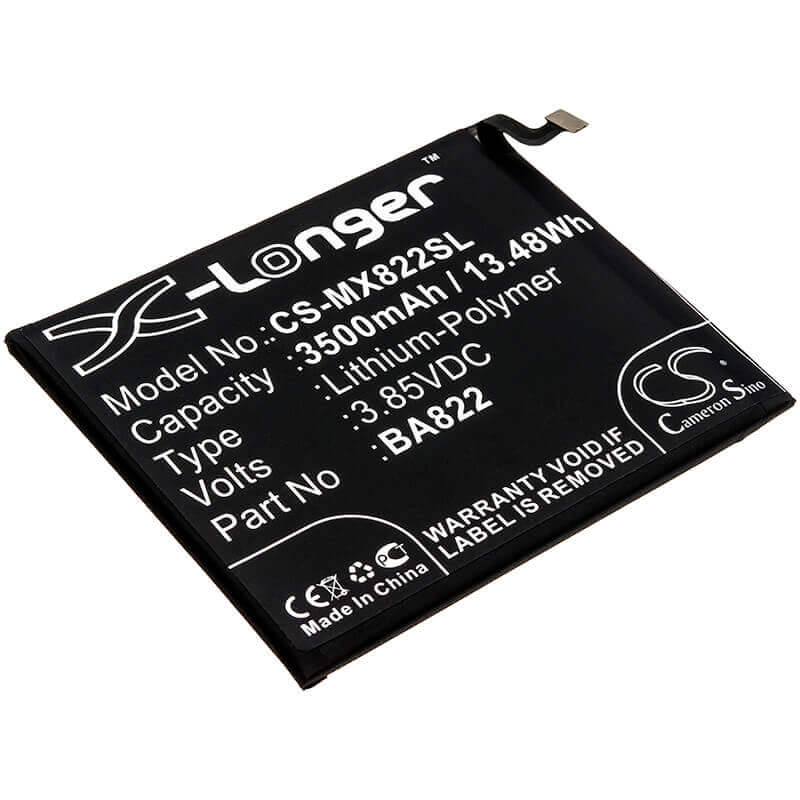 3.85V, Li-Polymer, 3500mAh, SmartPhone battery fits Meizu, Ba822, M1822, M822h, 13.48Wh Mobile, SmartPhone Cameron Sino Technology Limited (Smartphone)
