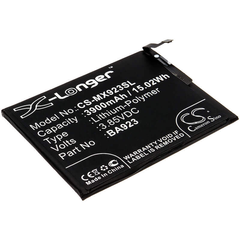 3.85V, Li-Polymer, 3900mAh, SmartPhone battery fits Meizu, Ba923, M1923, M923q, 15.02Wh Mobile, SmartPhone Cameron Sino Technology Limited (Smartphone)