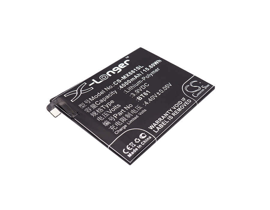 3,9V, Li-Polymer, 4000mAh, batterie de smartphone compatible avec Meizu, Bt61, L681c, L681h, 15,6Wh Mobile, Smartphone Cameron Sino Technology Limited (Smartphone)