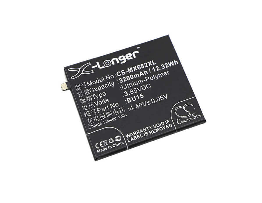 3.85V, Li-Polymer, 3200mAh, SmartPhone battery fits Meilan, Meizu, Bu15, U20, U20 Dual Sim, 12.32Wh Mobile, SmartPhone Cameron Sino Technology Limited (Smartphone)
