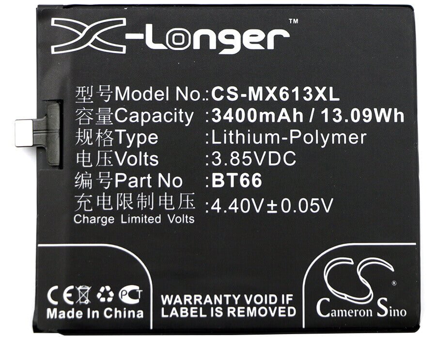 3.85V, Li-Polymer, 3400mAh, SmartPhone battery fits Meizu, Bt66, M686, M686c, 13.09Wh Mobile, SmartPhone Cameron Sino Technology Limited (Smartphone)