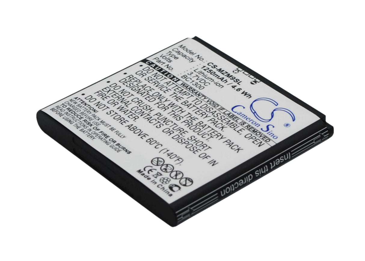 3.7V, Li-ion, 1250mAh, SmartPhone battery fits Meizu, Bc1300, M9, 4.63Wh Mobile, SmartPhone Cameron Sino Technology Limited (Suspended)