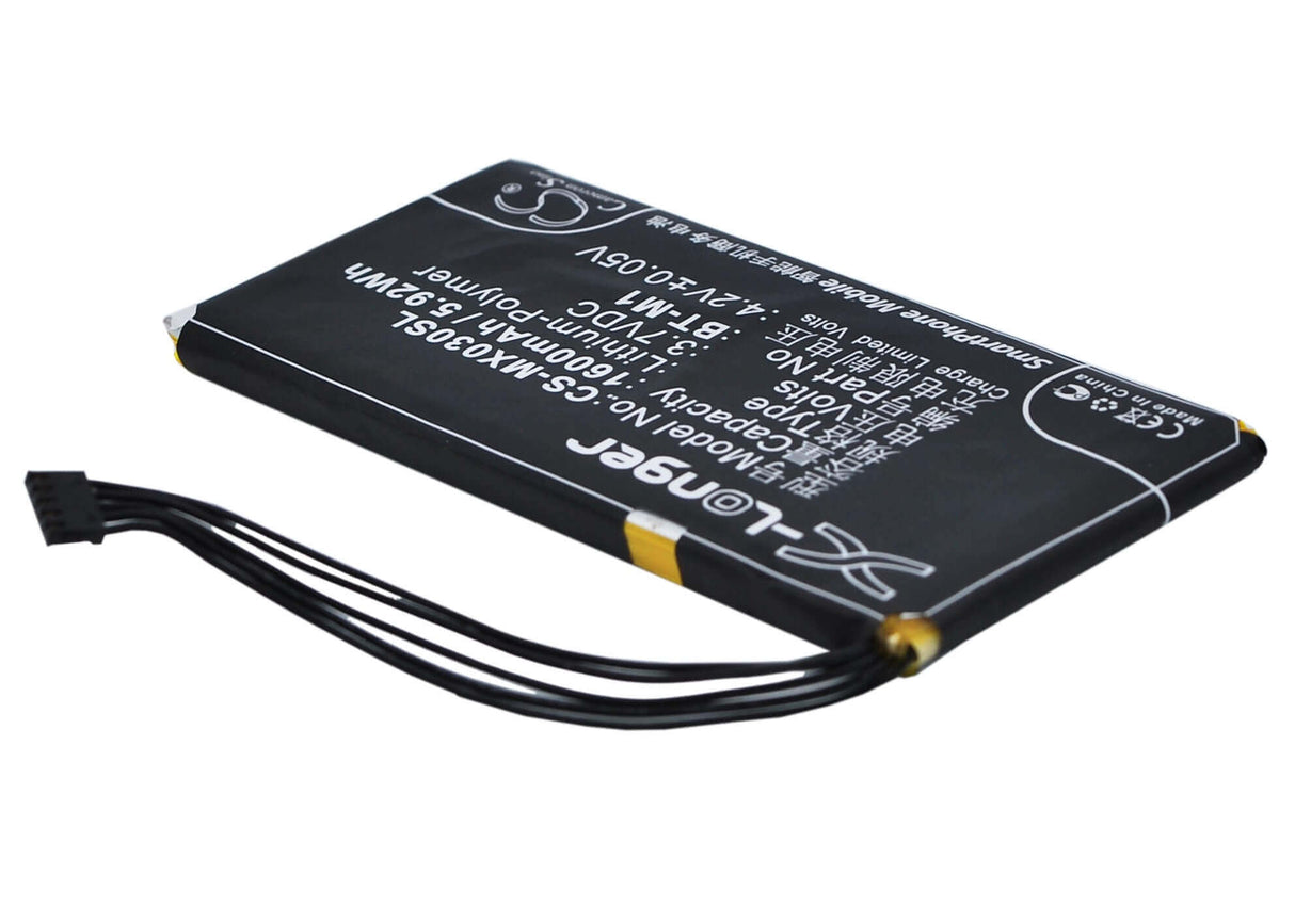 3.7V, Li-Polymer, 1600mAh, SmartPhone battery fits Meizu, Bt-m1, M030, Mx, 5.92Wh Mobile, SmartPhone Cameron Sino Technology Limited (Suspended)