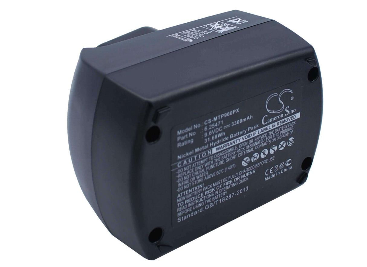 9.6V, Ni-MH, 3300mAh, Power Tools battery fits Metabo, 6.25471, Bs 9.6, Bs9.6, 31.68Wh Power Tools Cameron Sino Technology Limited (Power Tools)